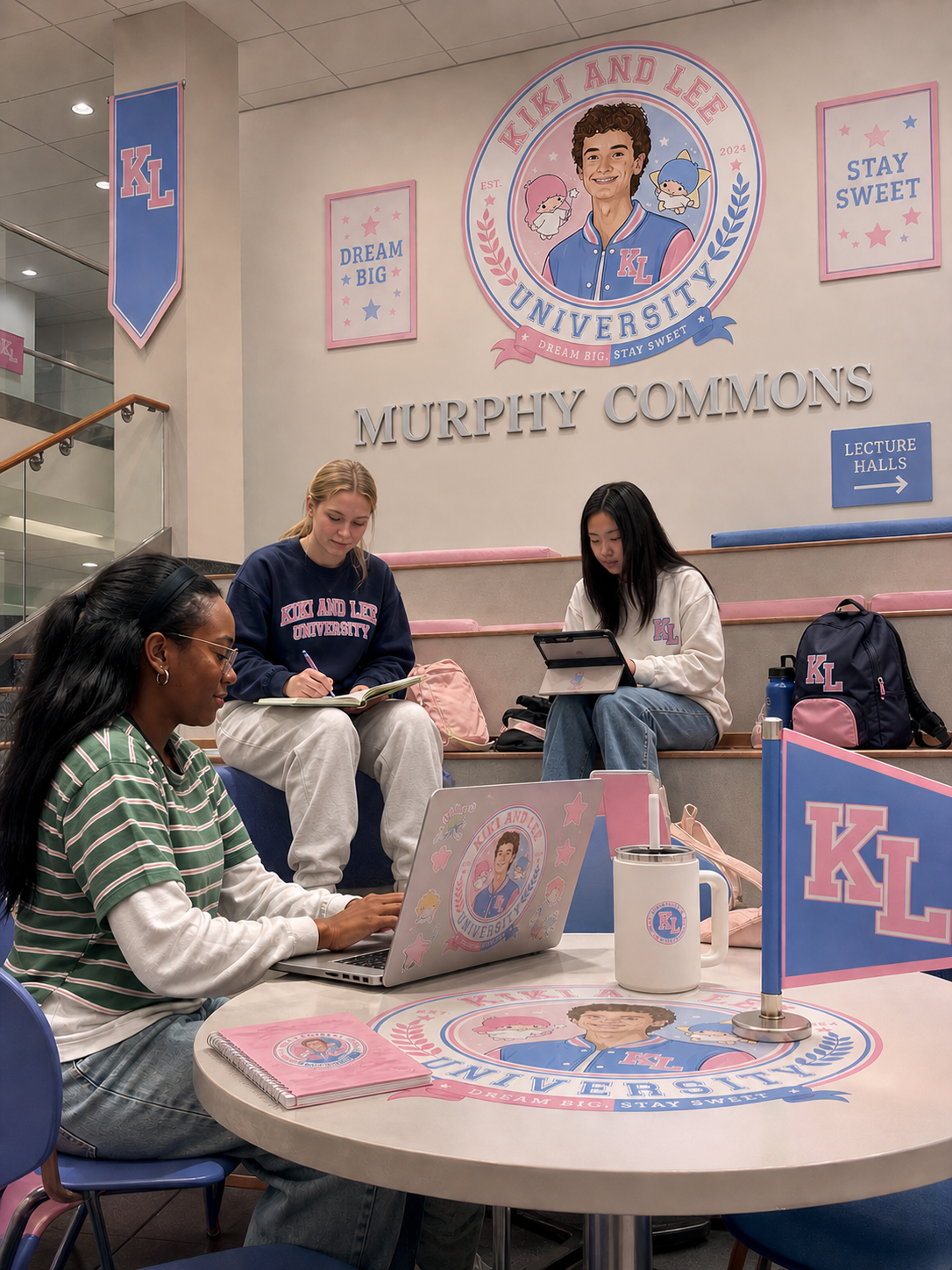 Student studying on campus